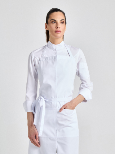 Latzschürze 110 x 75 Verona Classic Schlitz Bag - weiß